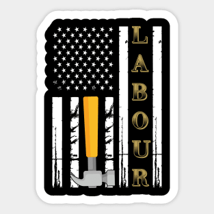Labour Day 2021 American Flag Sticker